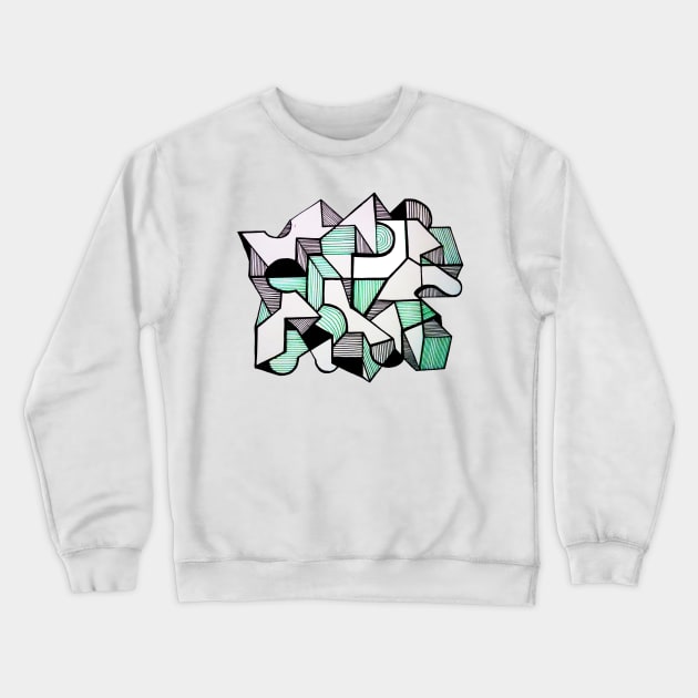 Geometric abstract city modern Crewneck Sweatshirt by soycarola
